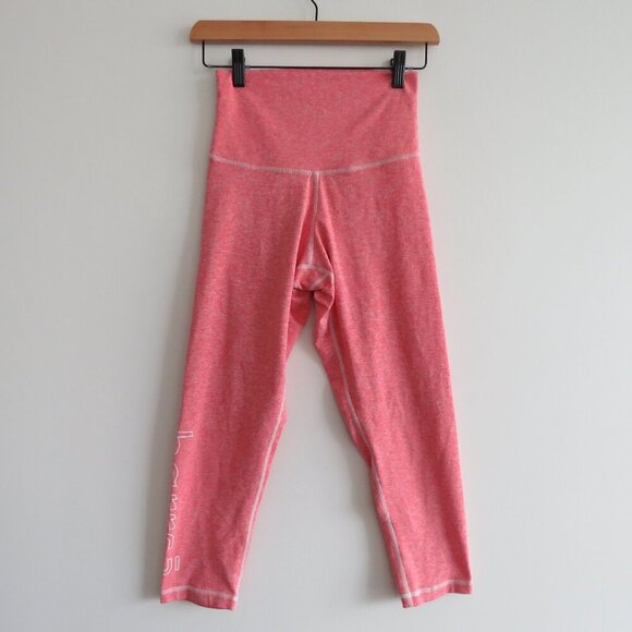 BARRE3 X DYI Hot Coral Leggings in Coral Pink Spacedye Athleisure Pastel Gym - Picture 2 of 11